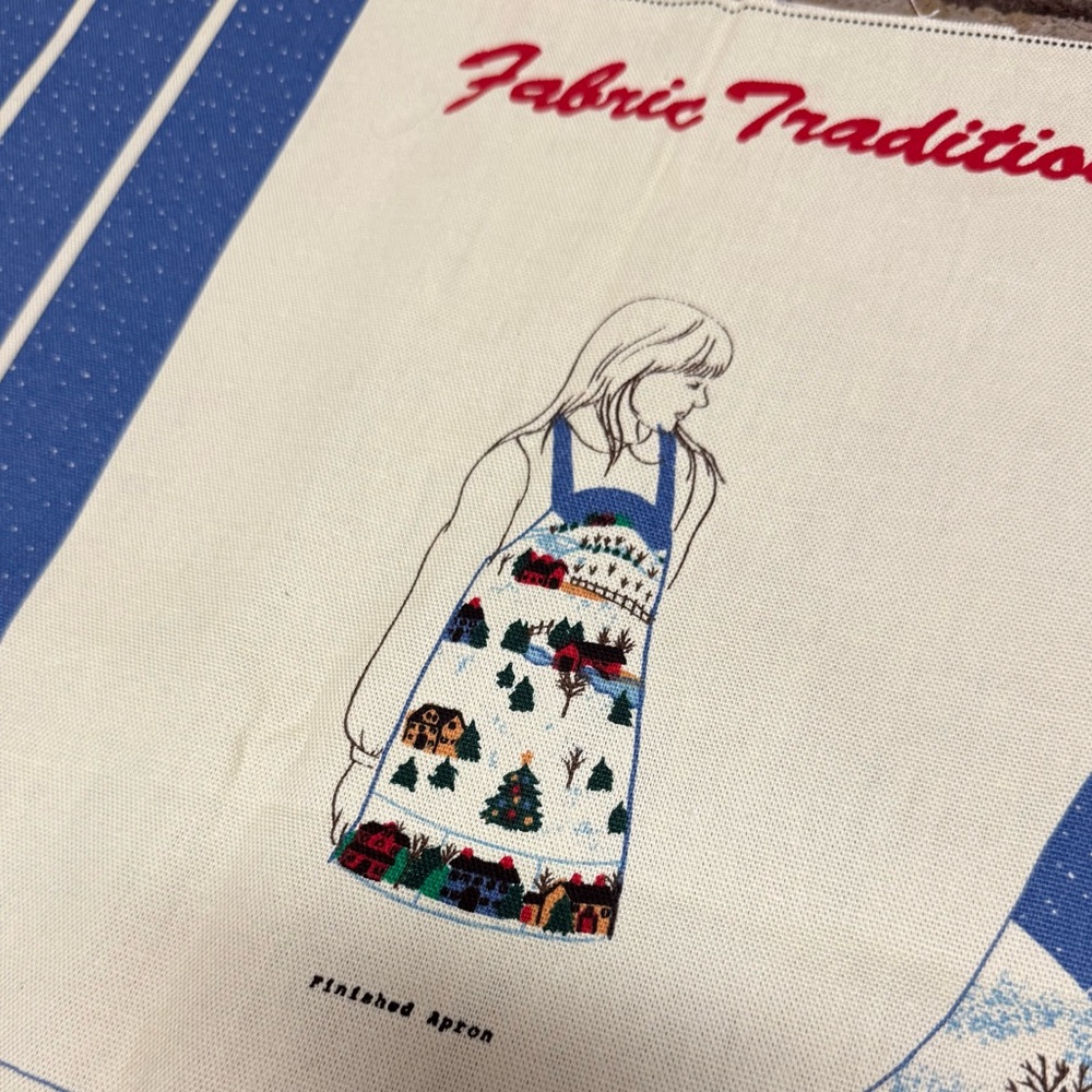 1992 vintage Fabric Traditions heart of the country of Christmas apron. Handmade - Picture 2 of 10